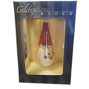 Celebrations by Radco Kmart Christmas Santa Glass Ornament 5" with Box